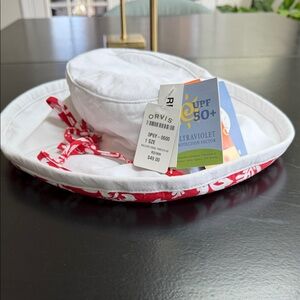 Orvis White Hat with Red Trim